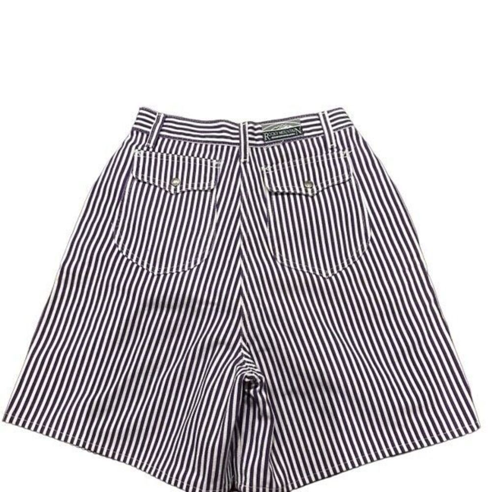 *RARE* Vintage Purple & White Pinstripe Rocky Mountain Jean Shorts with pockets